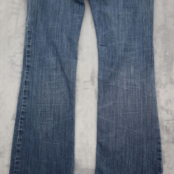 Ariya Jeans Pants Womens 6 Blue Bootcut Low Rise Button Stretch Dark Wash Denim - Picture 16 of 16